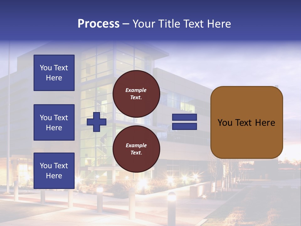 An Office Building With A Empty Parking Lot PowerPoint Template
