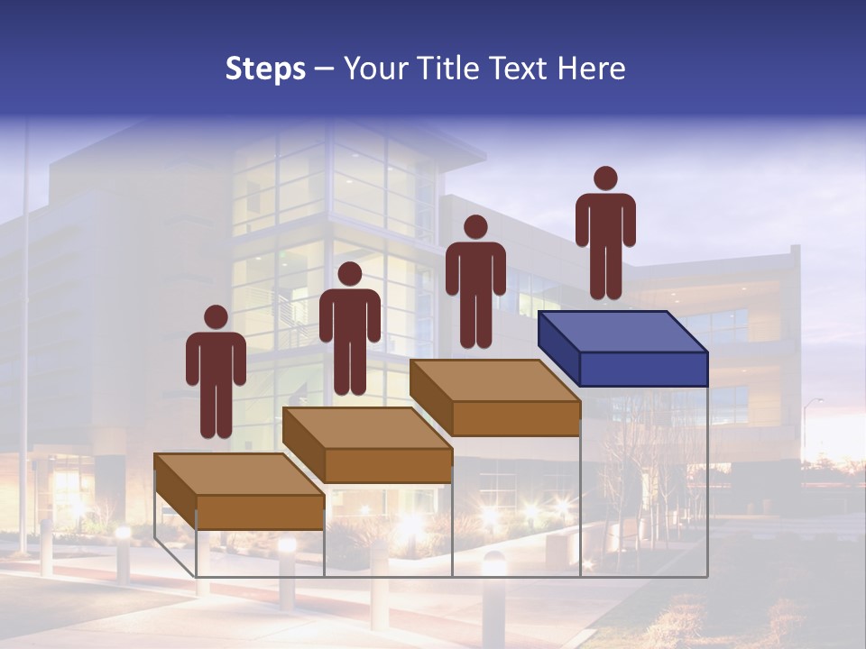 An Office Building With A Empty Parking Lot PowerPoint Template