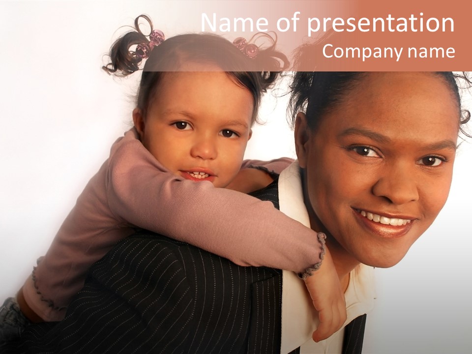 Working Family - Mother And Daughter Team, Full Profile PowerPoint Template