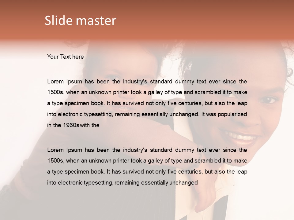 Working Family - Mother And Daughter Team, Full Profile PowerPoint Template