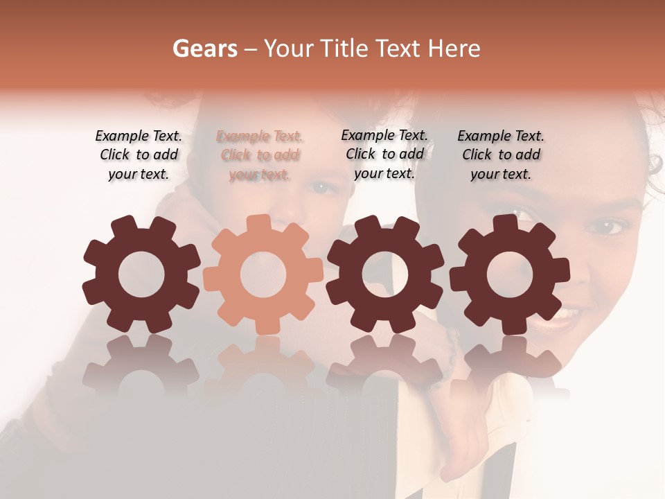 Working Family - Mother And Daughter Team, Full Profile PowerPoint Template