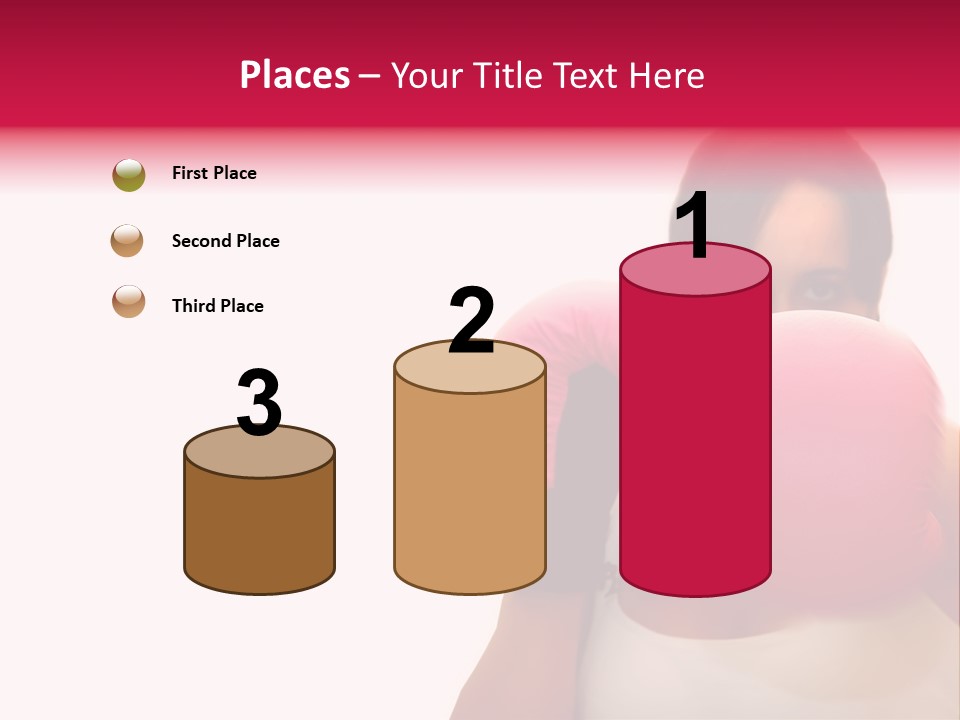 Sexy Boxer Girl With Pink Gloves PowerPoint Template