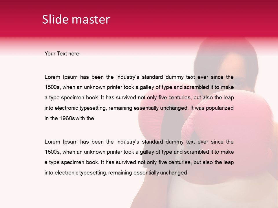 Sexy Boxer Girl With Pink Gloves PowerPoint Template