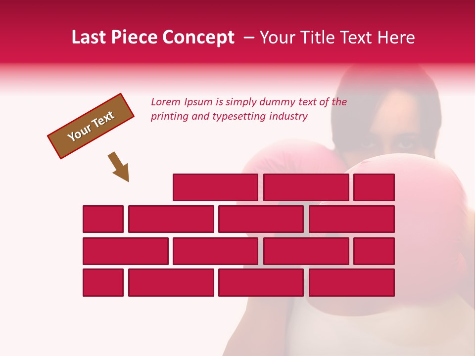 Sexy Boxer Girl With Pink Gloves PowerPoint Template