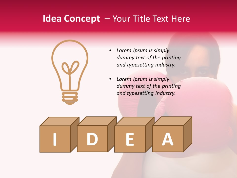 Sexy Boxer Girl With Pink Gloves PowerPoint Template