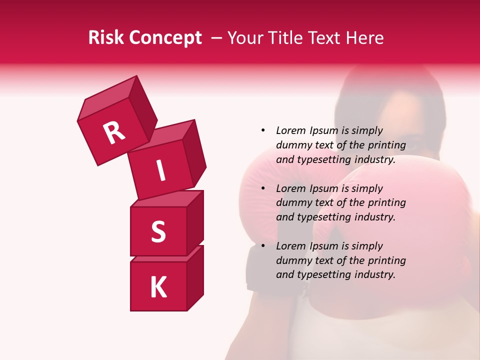 Sexy Boxer Girl With Pink Gloves PowerPoint Template