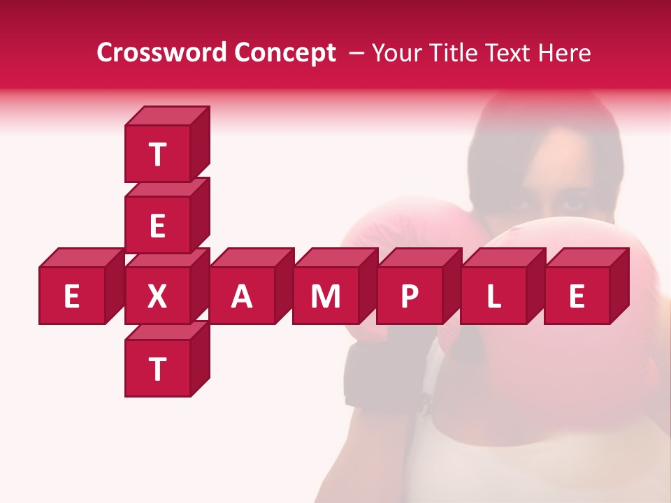 Sexy Boxer Girl With Pink Gloves PowerPoint Template