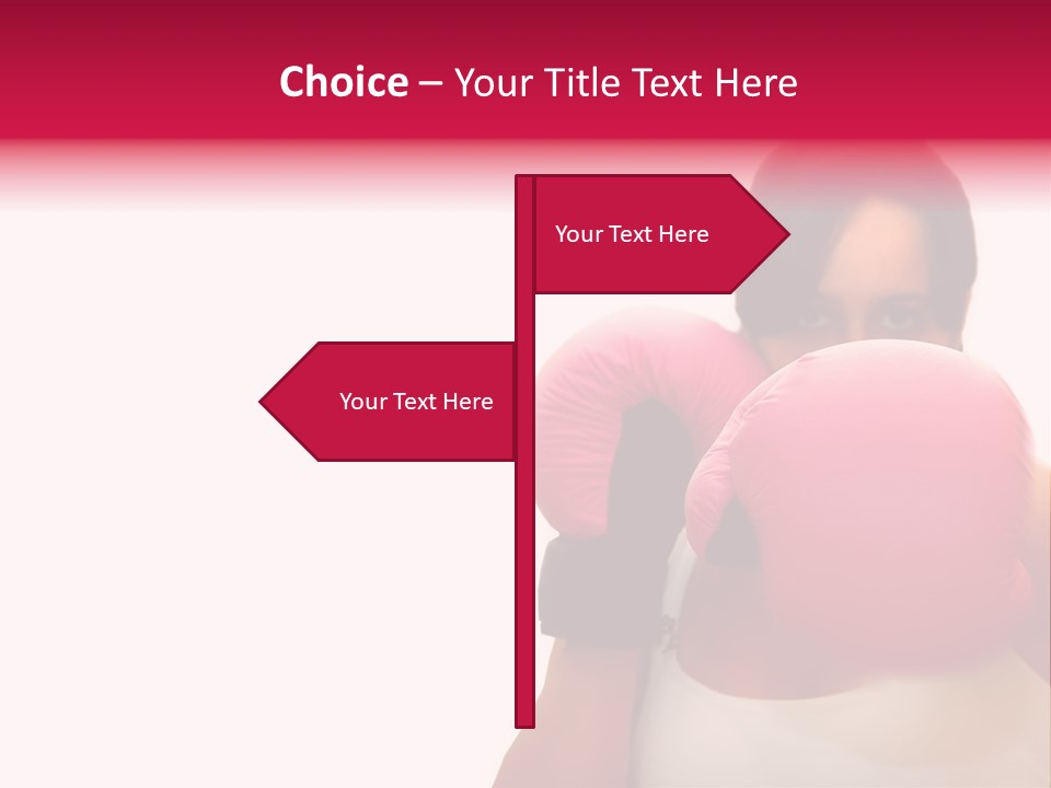 Sexy Boxer Girl With Pink Gloves PowerPoint Template