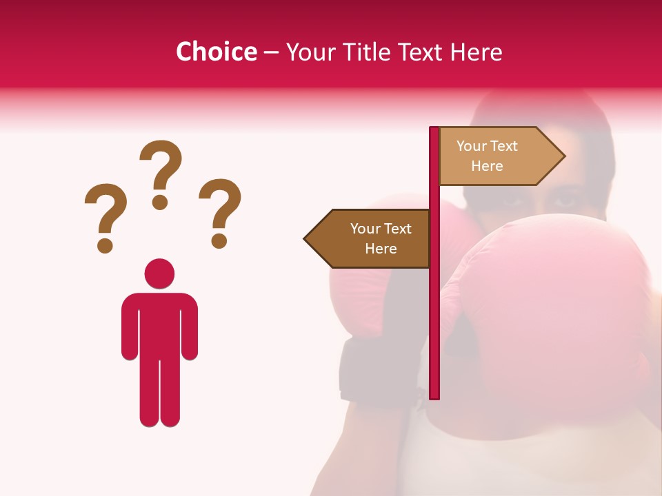 Sexy Boxer Girl With Pink Gloves PowerPoint Template