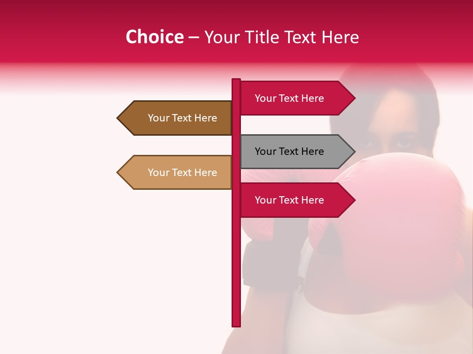 Sexy Boxer Girl With Pink Gloves PowerPoint Template