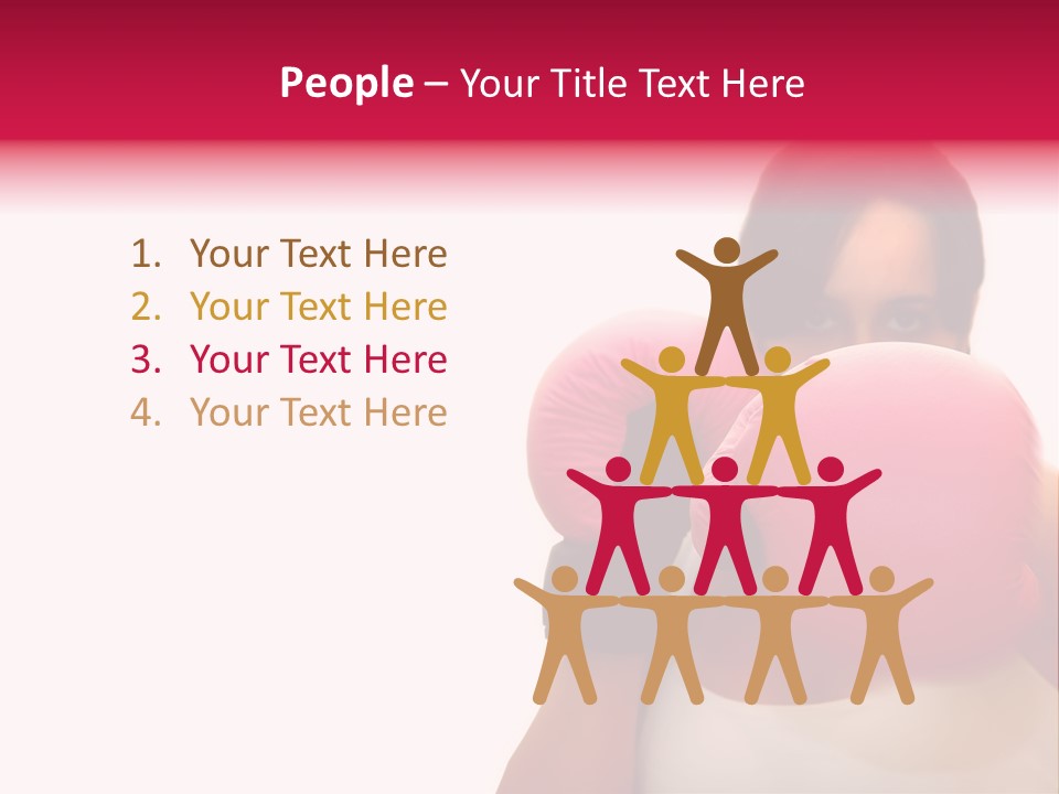 Sexy Boxer Girl With Pink Gloves PowerPoint Template