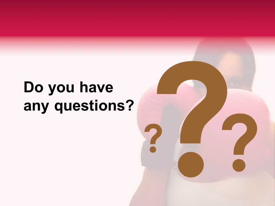 Sexy Boxer Girl With Pink Gloves PowerPoint Template