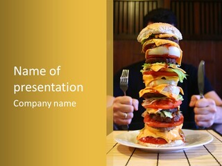 A Burger Containing 12 Individual Patties. PowerPoint Template