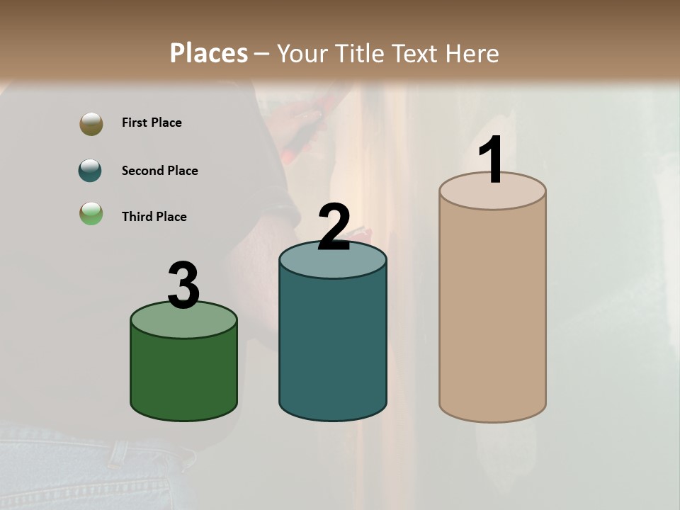 Man Spackling New Drywall In A Bathroom PowerPoint Template