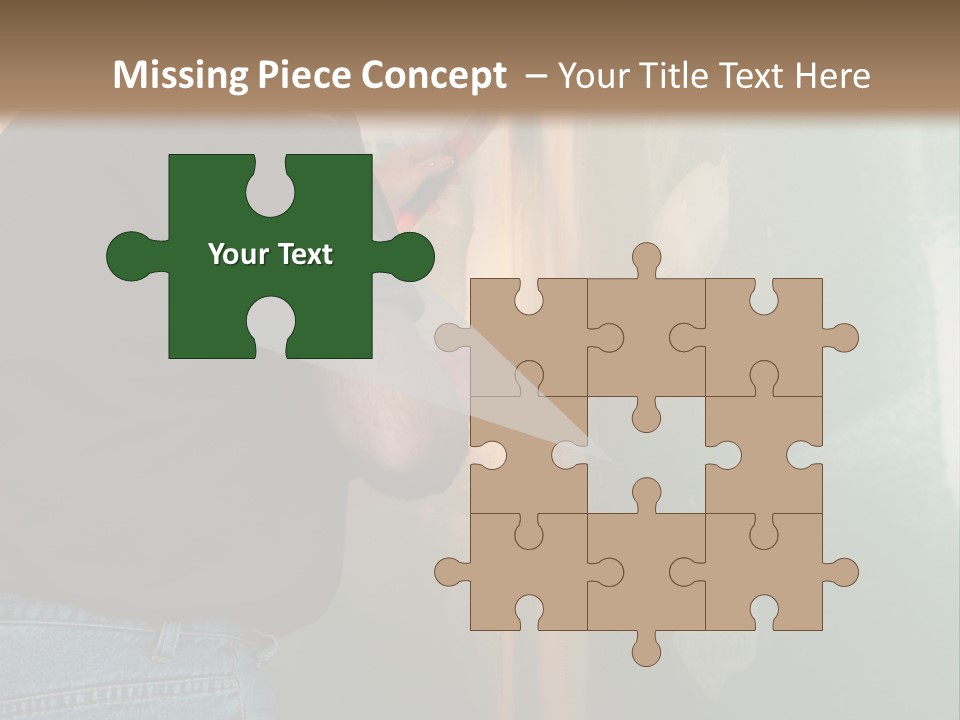 Man Spackling New Drywall In A Bathroom PowerPoint Template