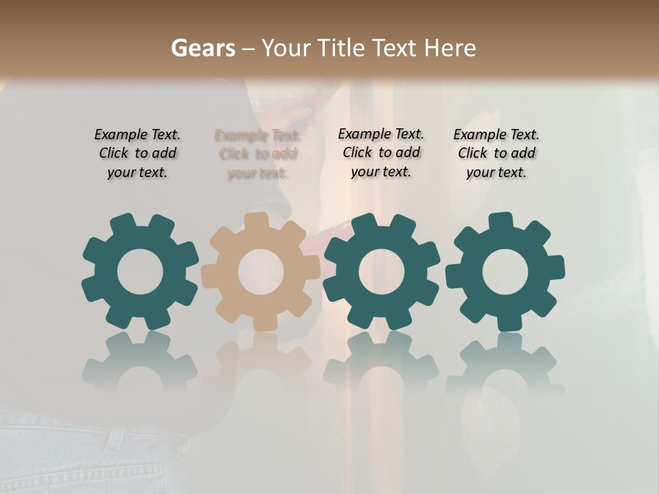 Man Spackling New Drywall In A Bathroom PowerPoint Template