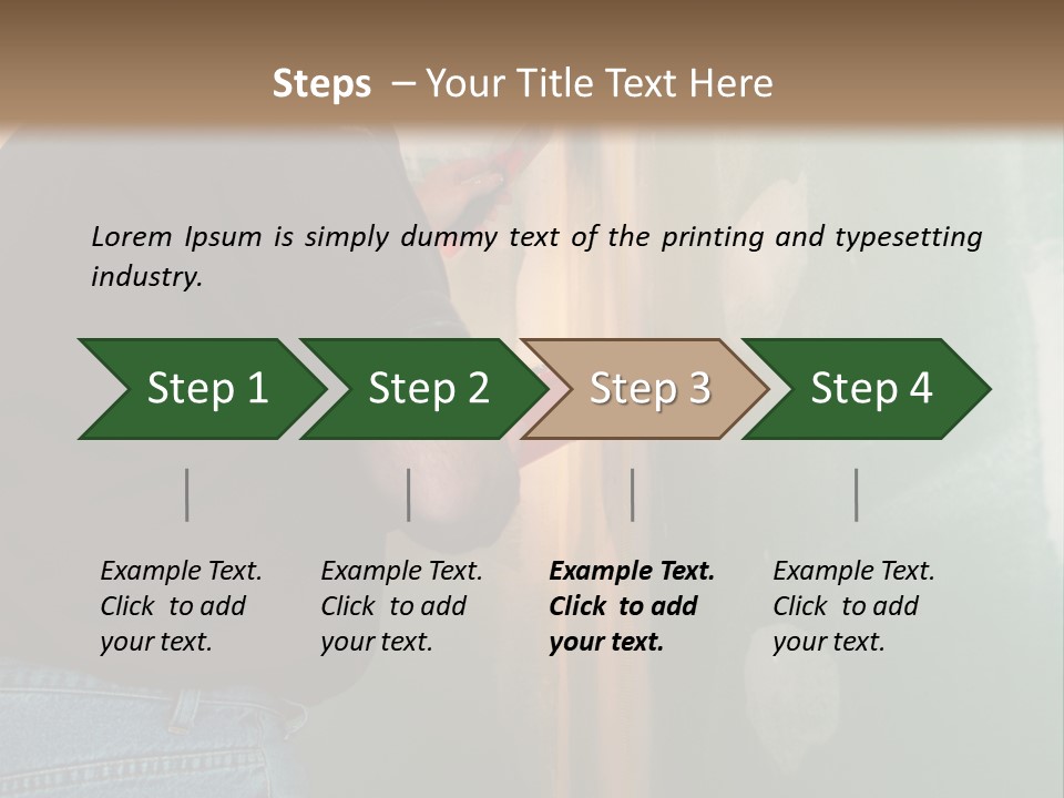 Man Spackling New Drywall In A Bathroom PowerPoint Template
