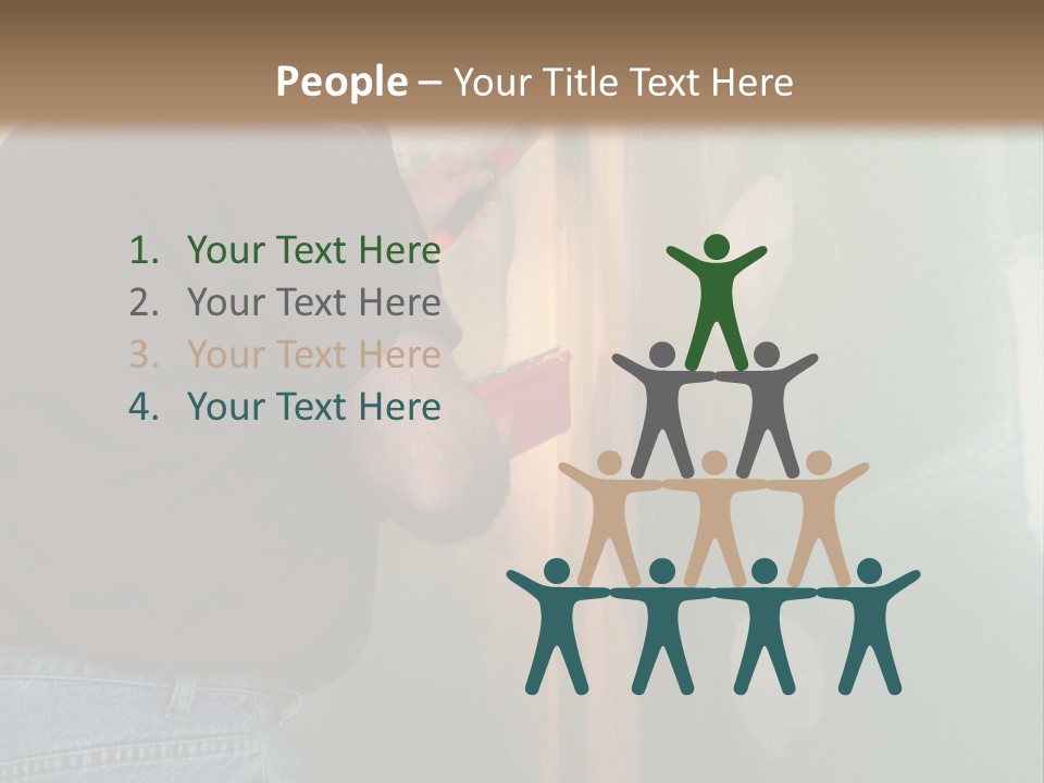 Man Spackling New Drywall In A Bathroom PowerPoint Template