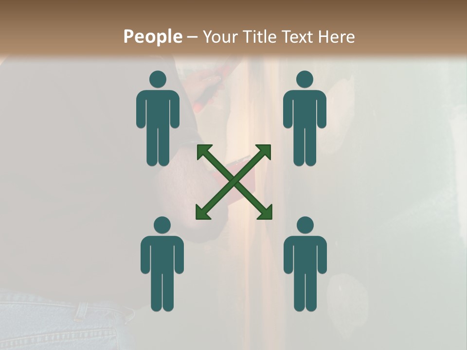 Man Spackling New Drywall In A Bathroom PowerPoint Template