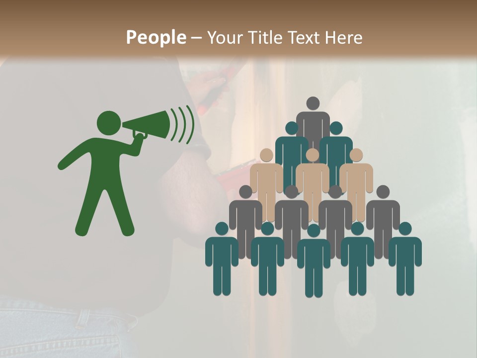 Man Spackling New Drywall In A Bathroom PowerPoint Template