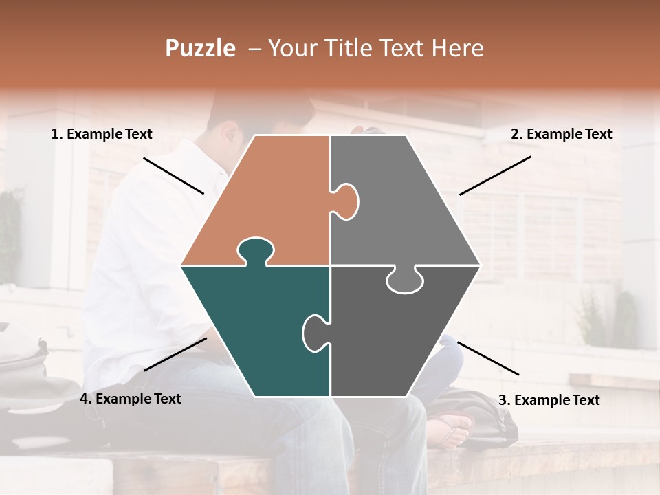 Attractive Students At College Studying Using A Laptop Computer PowerPoint Template