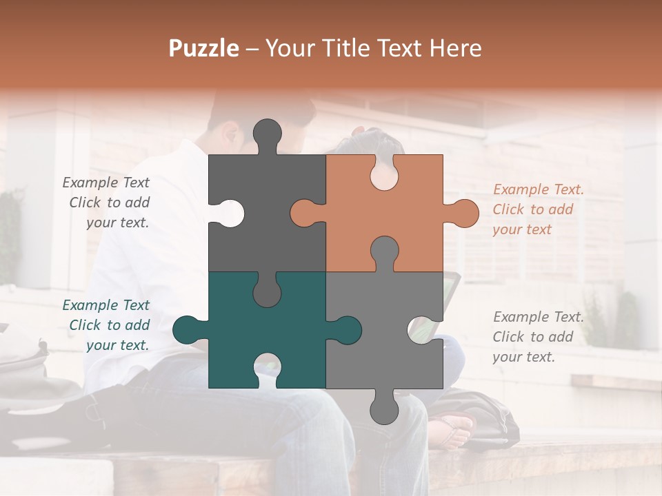 Attractive Students At College Studying Using A Laptop Computer PowerPoint Template