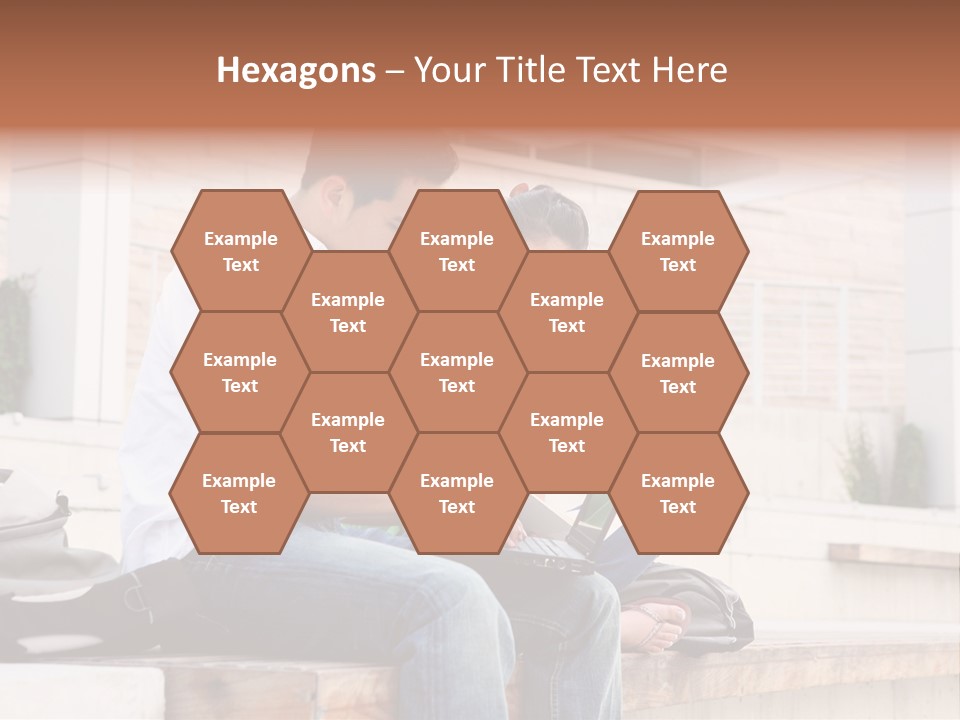 Attractive Students At College Studying Using A Laptop Computer PowerPoint Template