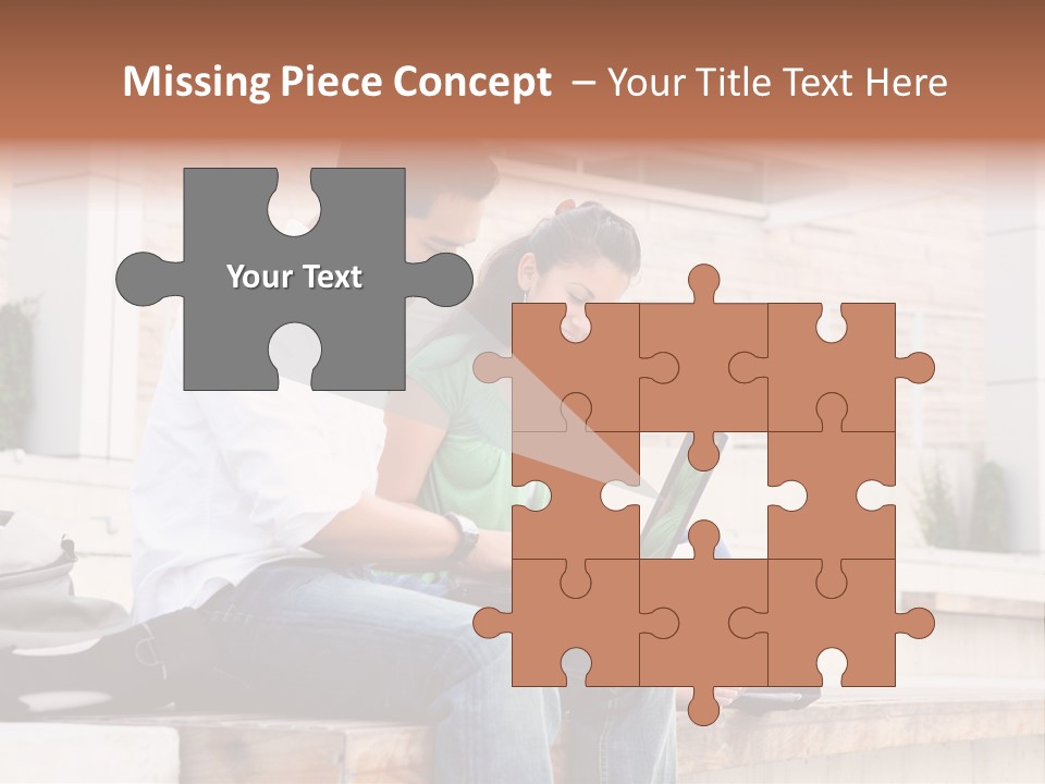 Attractive Students At College Studying Using A Laptop Computer PowerPoint Template