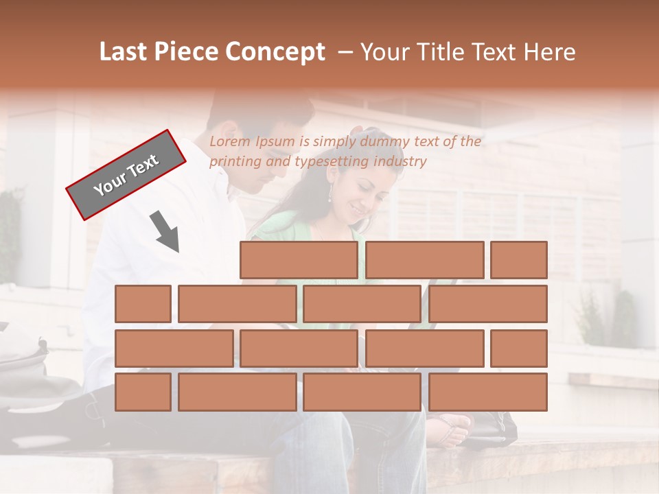 Attractive Students At College Studying Using A Laptop Computer PowerPoint Template