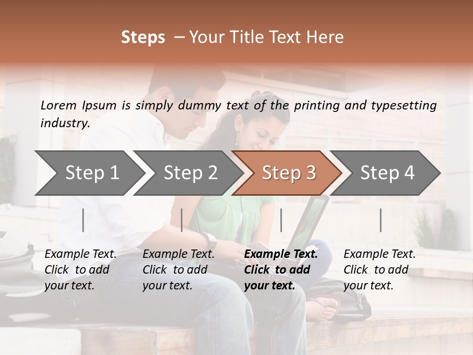 Attractive Students At College Studying Using A Laptop Computer PowerPoint Template