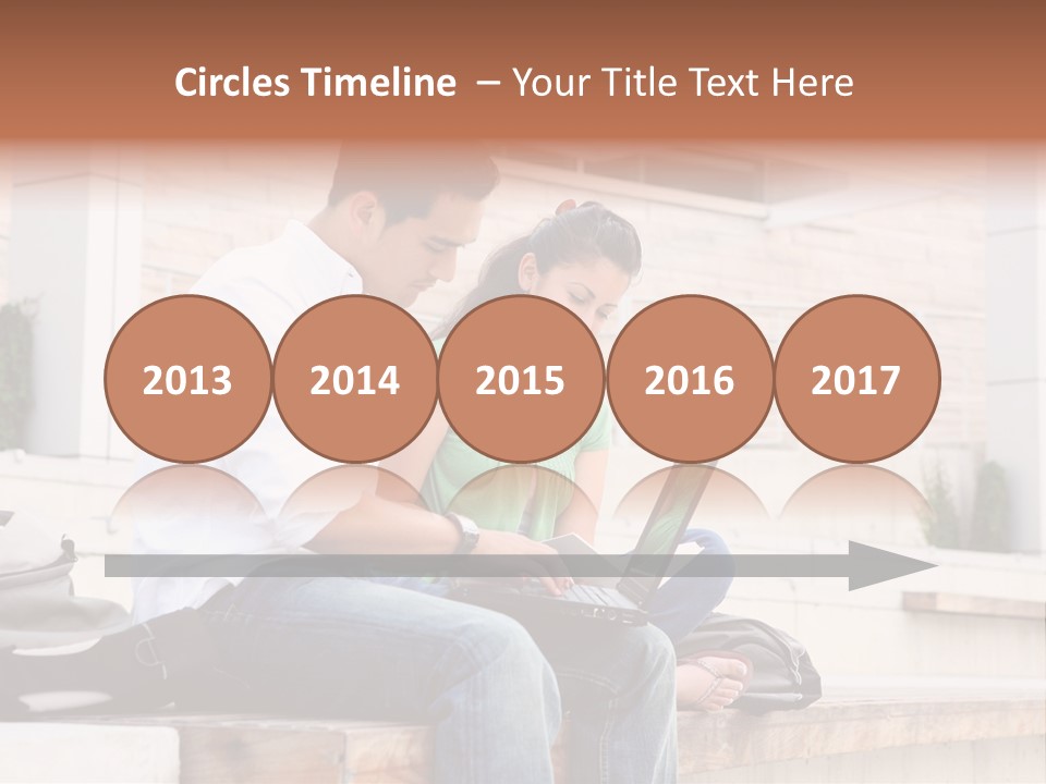 Attractive Students At College Studying Using A Laptop Computer PowerPoint Template