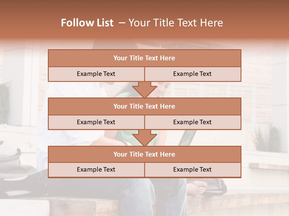Attractive Students At College Studying Using A Laptop Computer PowerPoint Template