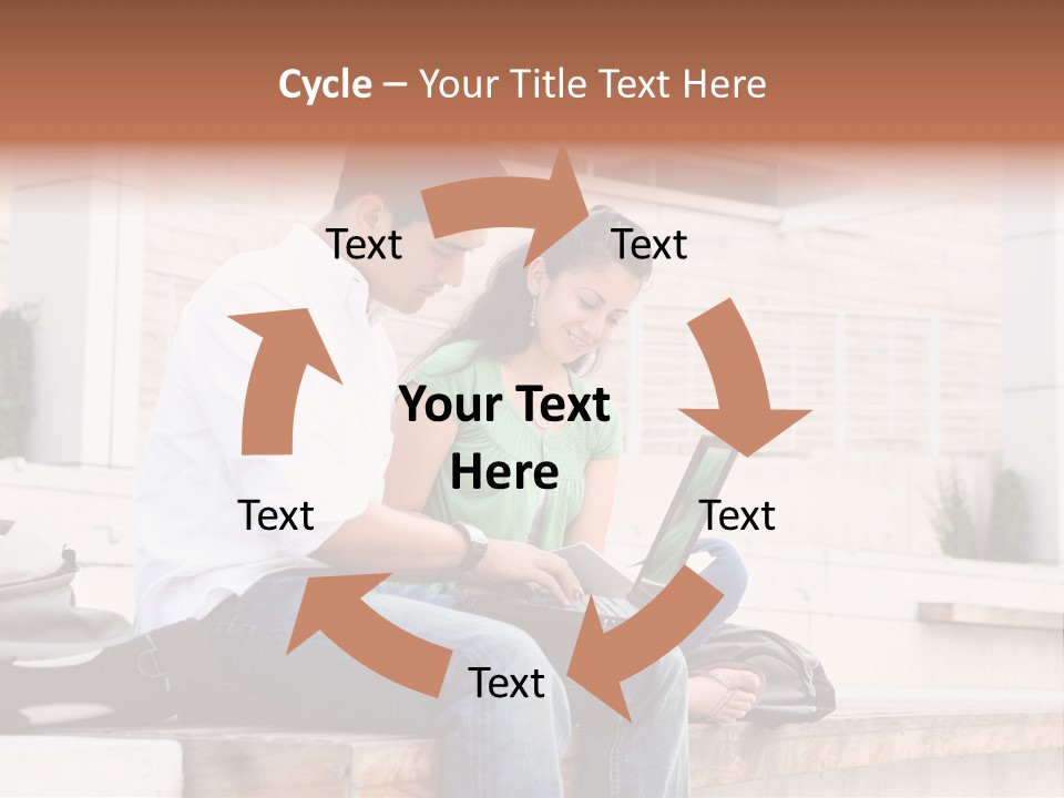 Attractive Students At College Studying Using A Laptop Computer PowerPoint Template