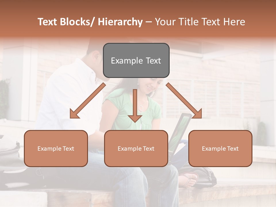 Attractive Students At College Studying Using A Laptop Computer PowerPoint Template