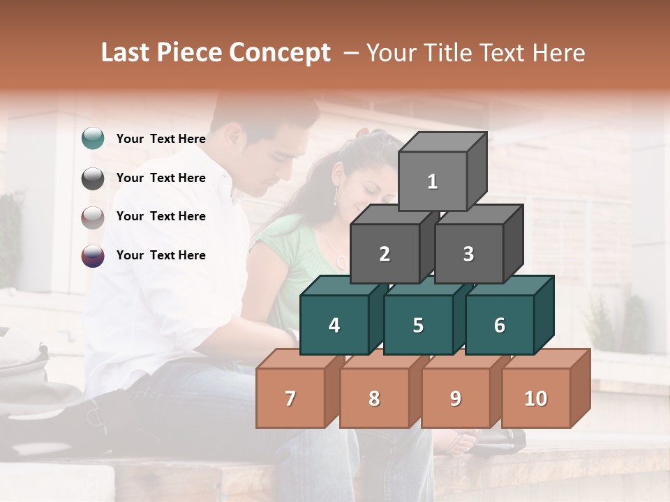 Attractive Students At College Studying Using A Laptop Computer PowerPoint Template