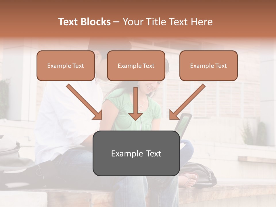 Attractive Students At College Studying Using A Laptop Computer PowerPoint Template