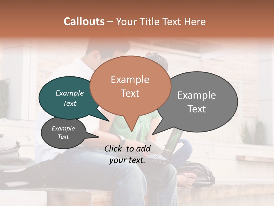 Attractive Students At College Studying Using A Laptop Computer PowerPoint Template