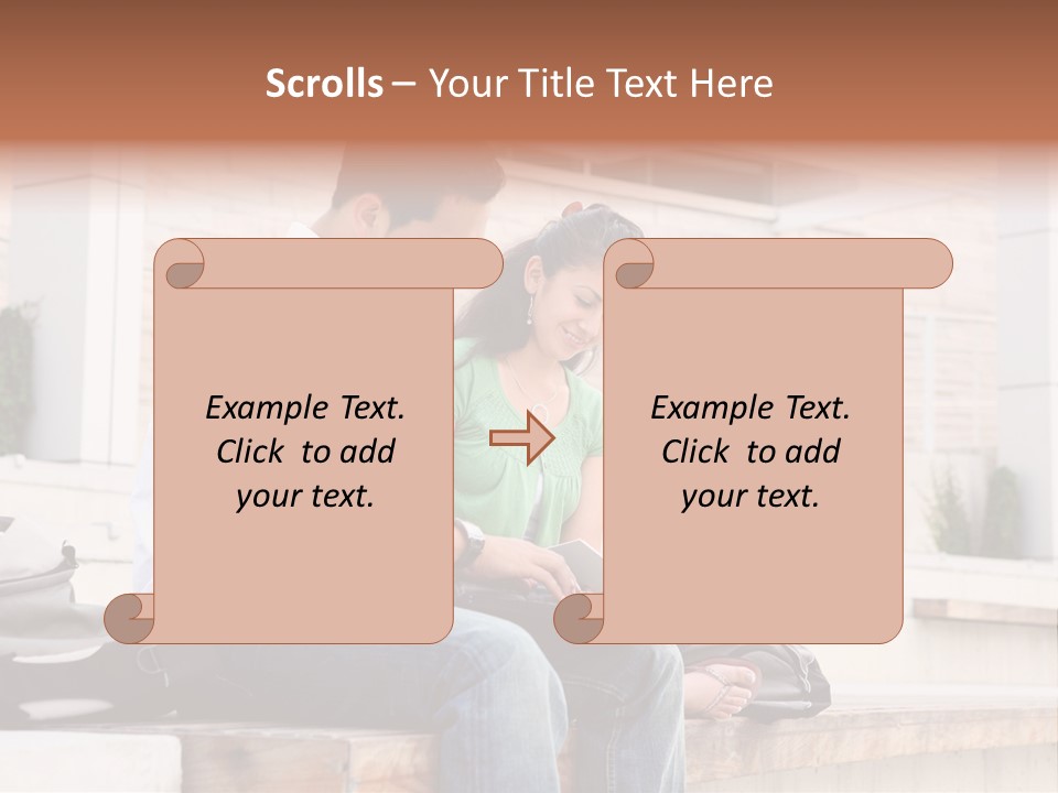 Attractive Students At College Studying Using A Laptop Computer PowerPoint Template