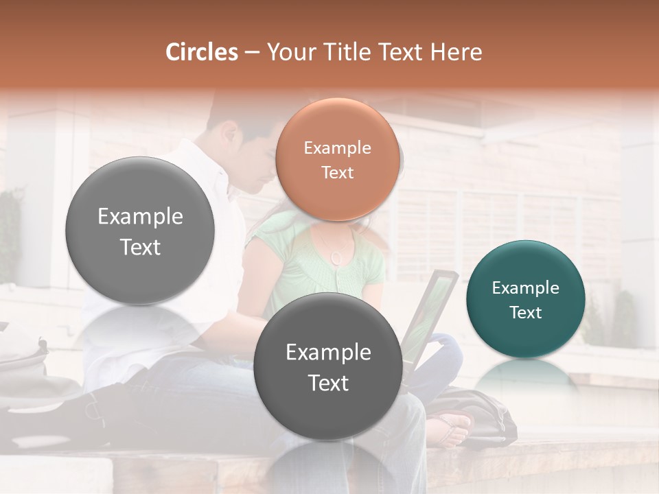 Attractive Students At College Studying Using A Laptop Computer PowerPoint Template