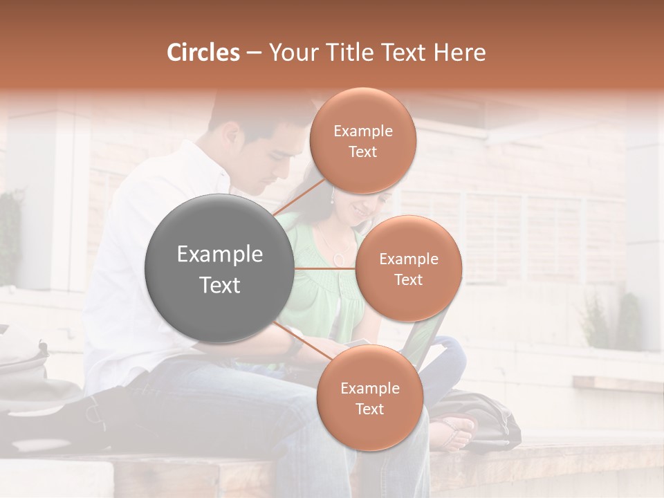 Attractive Students At College Studying Using A Laptop Computer PowerPoint Template