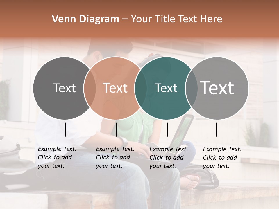 Attractive Students At College Studying Using A Laptop Computer PowerPoint Template