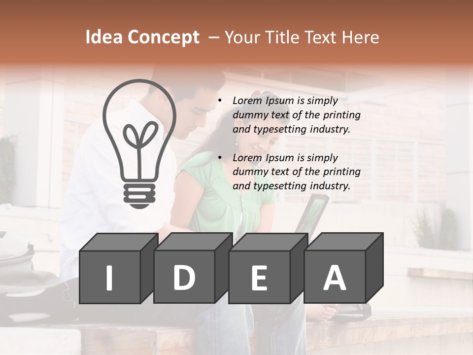 Attractive Students At College Studying Using A Laptop Computer PowerPoint Template