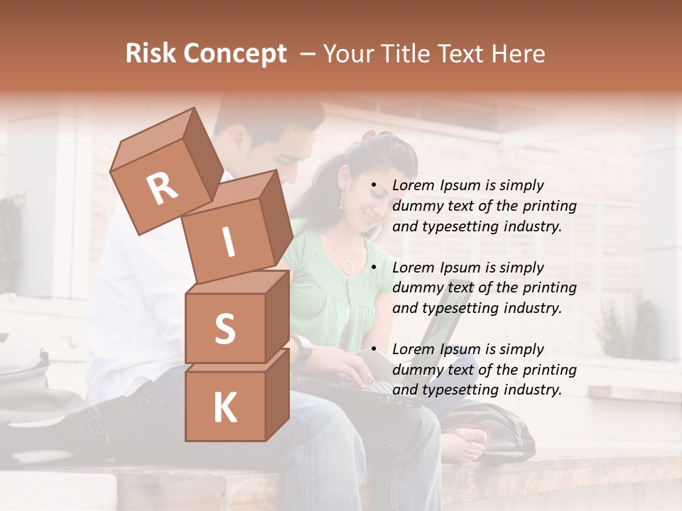 Attractive Students At College Studying Using A Laptop Computer PowerPoint Template