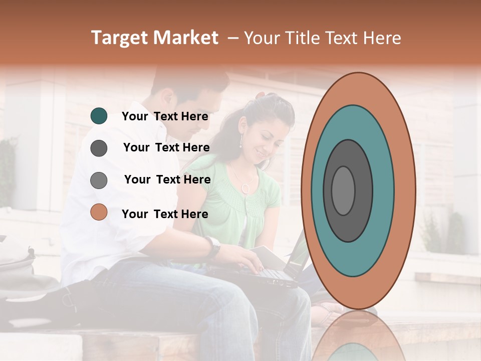 Attractive Students At College Studying Using A Laptop Computer PowerPoint Template