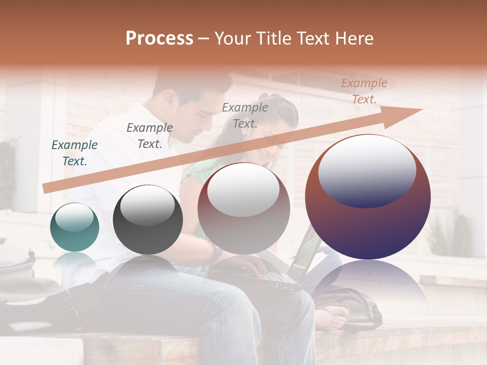 Attractive Students At College Studying Using A Laptop Computer PowerPoint Template