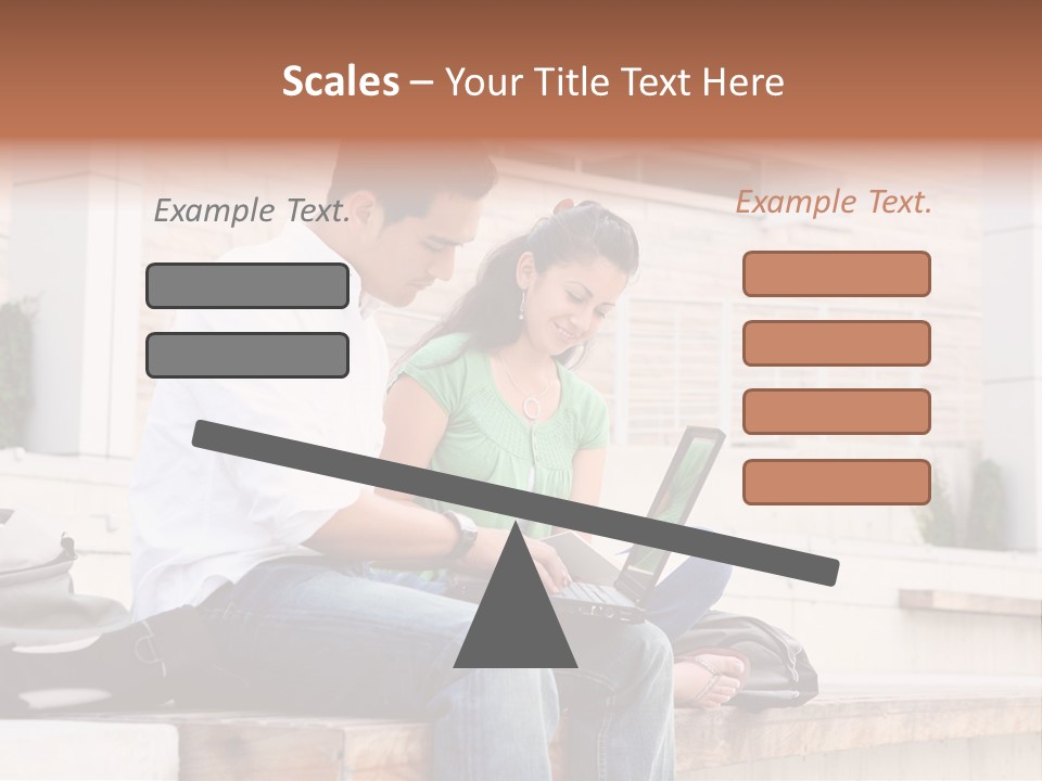 Attractive Students At College Studying Using A Laptop Computer PowerPoint Template