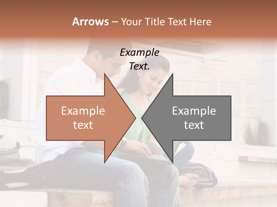 Attractive Students At College Studying Using A Laptop Computer PowerPoint Template
