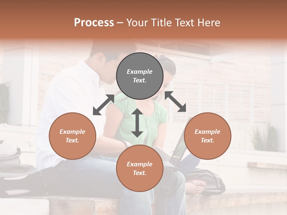 Attractive Students At College Studying Using A Laptop Computer PowerPoint Template