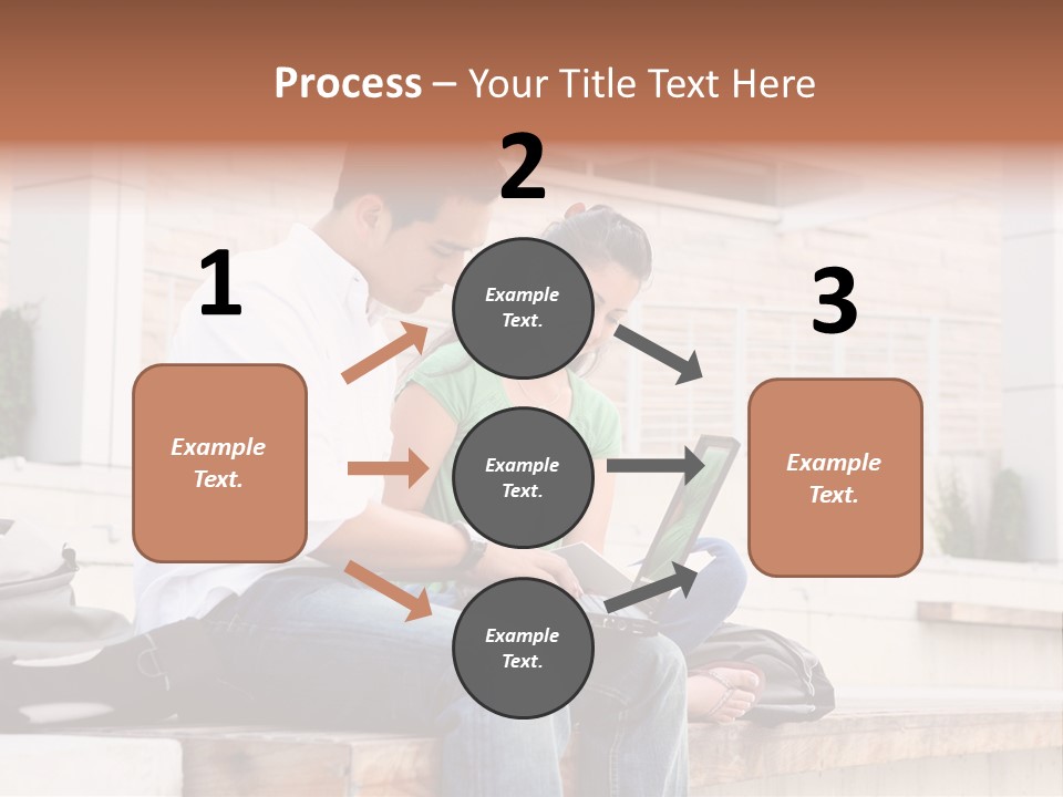 Attractive Students At College Studying Using A Laptop Computer PowerPoint Template