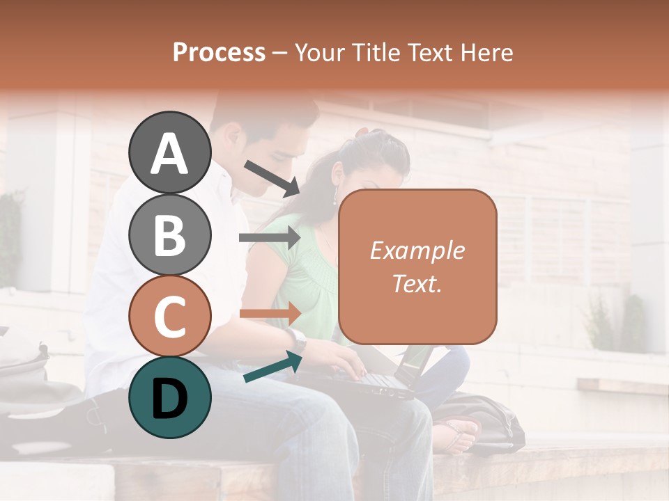 Attractive Students At College Studying Using A Laptop Computer PowerPoint Template